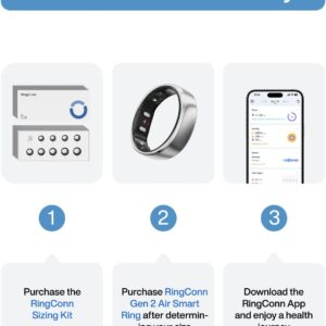 RingConn Gen 2 Air, Ultra-Thin AI Smart Ring, 10-Day Battery Life, Fitness/Sleep/Stress/HR Tracker for Women&Men, No App Fee for Standard Features, iOS & Android Compatible (Size 7, Galaxy Sliver)