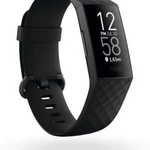Fitbit Charge 4 Fitness and Activity Tracker with Built-in GPS, Heart Rate, Sleep & Swim Tracking, Black/Black, One Size (S & L Bands Included) (Renewed)