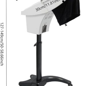 Standing Hair Steamer with 7 Light, Professional Deep Conditioning Hairing Steamer, 700W Hooded Floor Household Hair Care Machine, Oil Treatment Dyeing Machine for Salon, Barbershop, Home, White