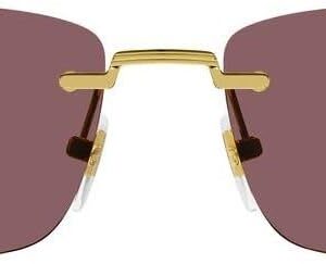 Gucci GG1221S 002 Gold/Brown Rectangular Men’s Sunglasses
