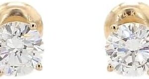 14K White & Yellow Gold Lab Grown Round Cut Diamond Stud Earrings for Men Women, (1/2cttw – 4cttw), 4-Prong Screw Back, VS Clarity EF Color, Gift for Weddings, Anniversaries, Valentine’s Day
