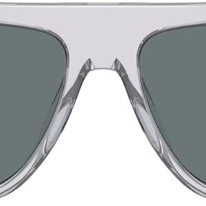 Versace VE 4436U 530580 Transparent Grey Plastic Pillow Sunglasses Blue Lens