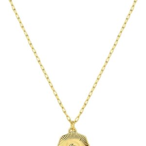 gorjana – Birthstone Coin Necklace 16″-18″ – 18k Gold Plated Brass – Personalized Gemstone Options – Adjustable Chain Length – Gifting for special occasions