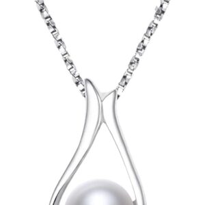 Pearl Necklaces – Gifts for Women: Pearls Pendant Necklace for Mom, Wife, Girlfriend – Fine Jewelry for Christmas, Anniversary, Valentine’s Day, Mother’s Day