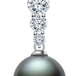 Gifts for Women-Tahitian-Black-Pearl-Necklace-Gift for Wife Wedding Birthday Anniversary-Mom Girlfriend Her Mothers Day Valentines Day Christmas-18K Gold Plated Sterling Silver Pearl Pendant NO043