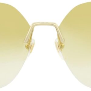 Gucci Square/Rectangle Sunglasses Gold Gold Yellow Luxury Eyewear Made In Japan Metal Frame Designer Fashion for Everyday Luxury