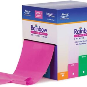 50 Yard roll Latex-Free Norco Rainbow Resistance Band, No Powder, No Odor. 5 Levels Light to Super Heavy. Use for Rehabilitation, Physical Therapy, Home-Gym Exercise, Fitness, Strength