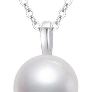 10K Gold Freshwater Culturend Pearl Pendant Necklaces for Women, Birthda Jewelry Gifts for Her, 16-18 Inch