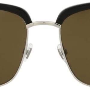 Gucci Square/Rectangle Sunglasses Black Silver Brown Luxury Eyewear Made In Italy Acetate Frame Designer Fashion for Everyday Luxury