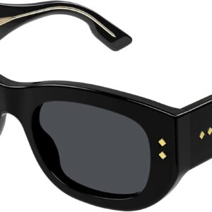 Gucci GG1215S 002 Sunglasses Women’s Black/Grey Rectangle Shape 51mm