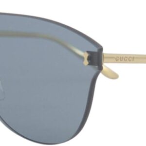 Gucci GG 0354S 003 Gold Metal Aviator Sunglasses Blue Lens, 99-0-145