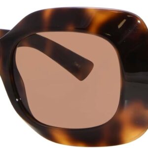Gucci GG1695S 002 Sunglasses Women’s Havana/Silver/Brown Square Shape 51mm