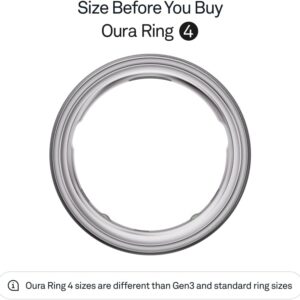 Oura Ring 4 – Brushed Silver – Size 9 – Smart Ring – Unique Sizing, Not Standard US Ring Sizes – Size First – Sleep Tracking Wearable – Heart Rate – Fitness Tracker – Up to 8 Days of Battery Life