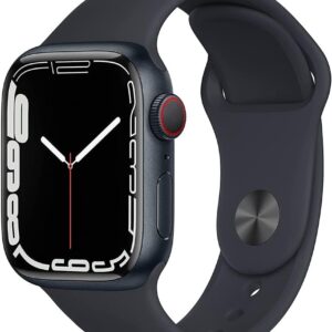 Apple Watch Series 7 GPS + Cellular, 45mm Midnight Aluminum Case with Midnight Sport Band – Regular (Renewed)