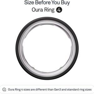 Oura Ring 4 – Black – Size 10 – Smart Ring – Unique Sizing, Not Standard US Ring Sizes – Size First – Sleep Tracking Wearable – Heart Rate – Fitness Tracker – Up to 8 Days of Battery Life