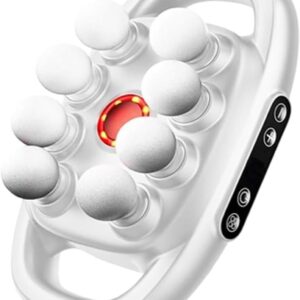 16-Drive 8-Head Massage Gun Set,Massage Gun with 16 Attachments & Red Light Therapy – Quiet 8-Speed Muscle Massager for Back,Legs,Full Body Pain Relief,Recovery and Relaxation (White-8)