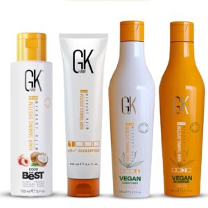 GK HAIR Vegan Shampoo Conditioner 8.11 fl oz Bundle with The Best Coco 3.4 fl oz and pH+ Shampoo 3.4 fl oz – Nourishing Hair Care Set for Healthy, Vibrant Hair