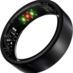 Vic Smart Ring for Women/Men – Black 10 – Sleep & Fitness Tracker with HRV – Heart Rate – Stress Monitoring – No App Subscription – Titanium Body – Android & iOS Compatible– 5-Day Battery Life