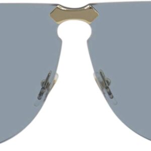 Gucci GG 0354S 003 Gold Metal Aviator Sunglasses Blue Lens, 99-0-145