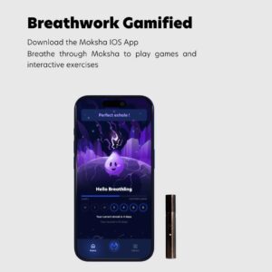Moksha O₁ | Gamified Breathwork Tool | Smart Meditation Device | iOS Only | Mindfulness Tool for Immediate Calm and Instant Anxiety Relief | Sleep Aid Device (Space)