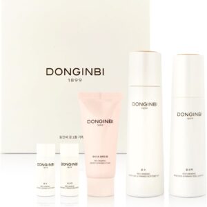 Donginbi Red Ginseng Moisturizing & Firming Skin Care Set – Hydrating Toner for Dry Skin (5.07 floz), Korean Red Ginseng Essence (4.39 floz), Firming Cream, Korean Skin Care Gifts for Women