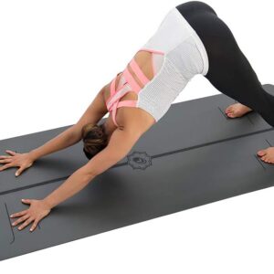 Liforme Evolve Yoga Mat – Free Yoga Bag Included – Patented Alignment System, Warrior-like Grip, Non-slip, Eco-friendly, Sweat-Resistant, Long, Wide, 4.2mm thick mat for comfort