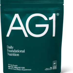 AG1 Greens Powder Refill Pouch – 75 Vitamins, Multivitamin & Probiotic | Gut Health Support | Vegan, Keto, Gluten Free | Athletic Greens Supplement – Pouch Only, Classic Formula