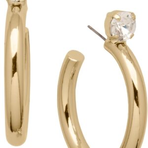 Sorrelli Keeley Studded Hoop Earrings – Crystal-Embellished Hoop Earrings with Post Back Closure