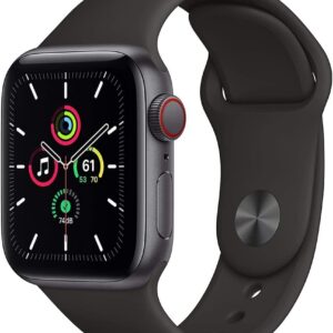 Apple Watch SE (GPS, 44mm) – Space Gray Aluminum Case with Black Sport Band (Renewed)