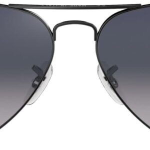 Ray-Ban RB3025 Classic Aviator Sunglasses, Gunmetal/Polarized Blue Gradient Grey, 55 mm