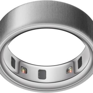 Oura Ring 4 – Brushed Silver – Size 9 – Smart Ring – Unique Sizing, Not Standard US Ring Sizes – Size First – Sleep Tracking Wearable – Heart Rate – Fitness Tracker – Up to 8 Days of Battery Life
