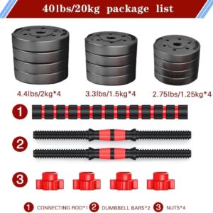 Adjustable-Dumbbells-Sets,Free Weights-Dumbbells Set of 2 Convertible To Barbell A Pair of Lightweight for Home Gym,Women and Men Equipment