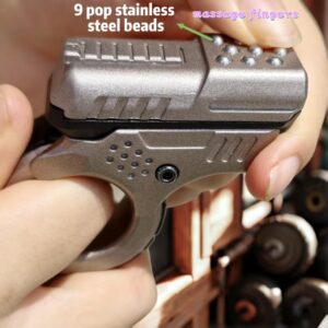 Metal Fidget Gun Slider Toy for Adults – 5-in-1 Stress Relief Modes, Zinc Alloy Folding Ratchet Pistol with Haptic Feedback, Portable Desk Toy for Anxiety & ADHD