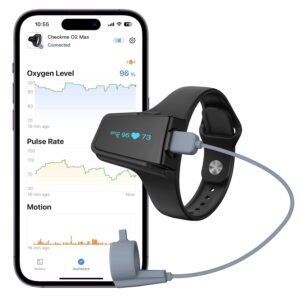 Wellue Wrist Pulse Oximeter with Audio Reminder| Bluetooth Blood Oxygen Monitor Rechargeable for Continuous SPO2 Tracking with 72 Hours Battery Life, Free APP & PC Reports, Style 2