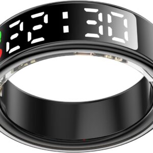 Smart Ring with LED Display Screen, Fitness Tracker Ring for Women Men, Health Tracker with Heart Rate/Blood Oxygen/Sleep/Sport/ IP68 Waterproof for iPhone & Android (10)