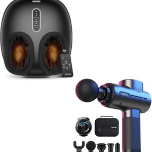 RENPHO Massage Gun Deep Tissue Muscle Percussion Massage Gun & Shiatsu Foot Massager with Remote Control