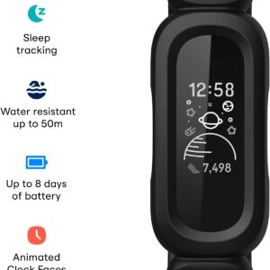 Fitbit Ace 3 Activity-Tracker for Kids 6+ One Size, Black/Racer Red