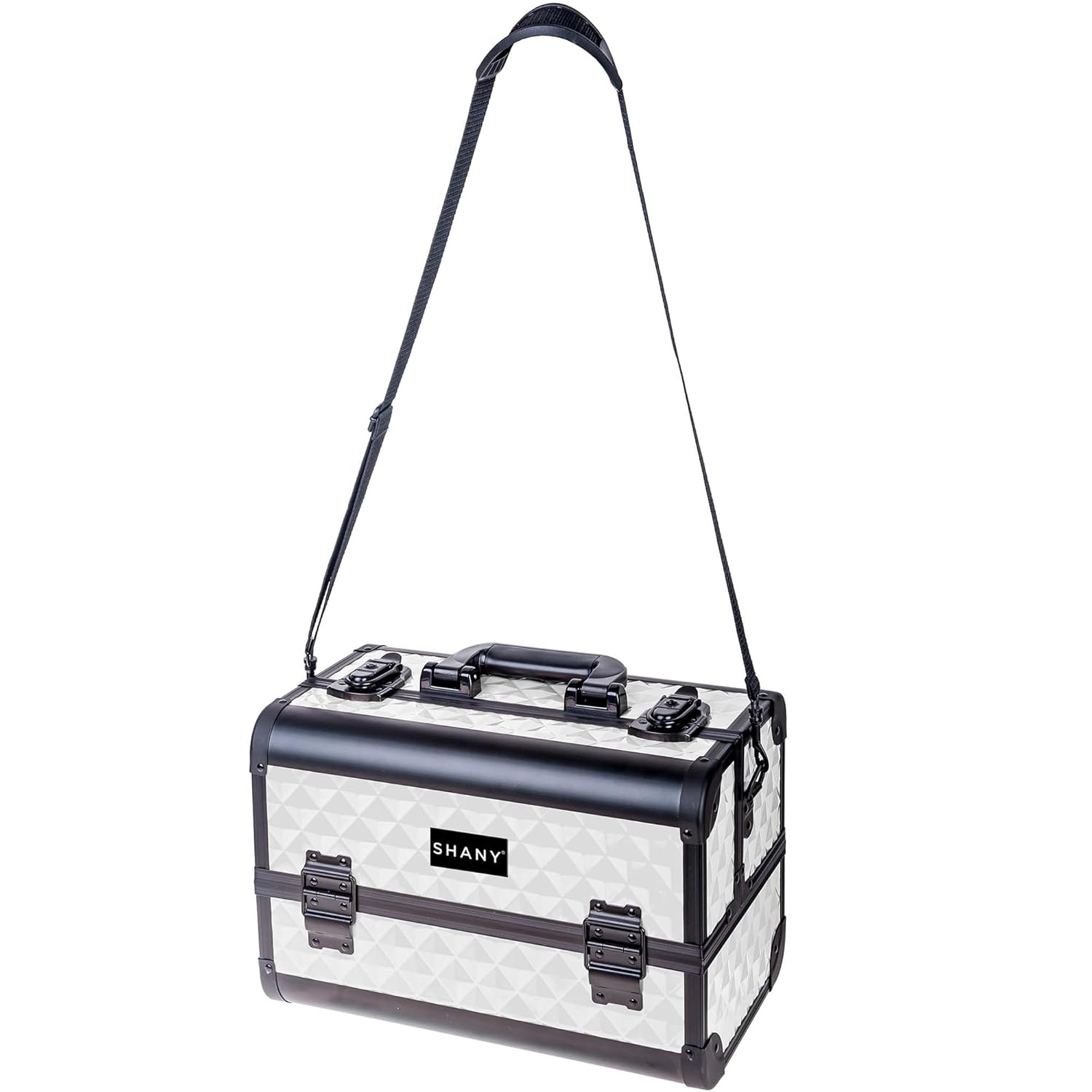 SHANY Premier Fantasy Professional Makeup Train Case Cosmetic Box Portable Makeup Case Organizer Jewelry storage with Locks, 3 Trays, Makeup Brush Holder and Cosmetics Mirror - Snow White - Image 6