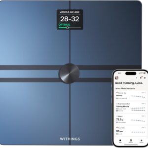 WITHINGS Smart Scales for Body Weight, FSA or HSA Eligible, Body Analysis, Fat Content, Muscle Mass, Bone Density, Visceral Fat, Bathroom Scale, BMI Scales Digital Weight and Body Fat, Bluetooth, WiFi