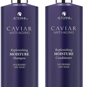 Alterna Haircare CAVIAR Anti-Aging Replenishing Moisture Shampoo and Conditioner Set, 16.5 Fl Oz | Protects, Restores and Hydrates | Sulfate Free