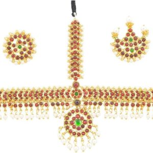 Bharatnatyam jewelry set for Girls, Professional Dance jewelry set, set of 10 Ornaments