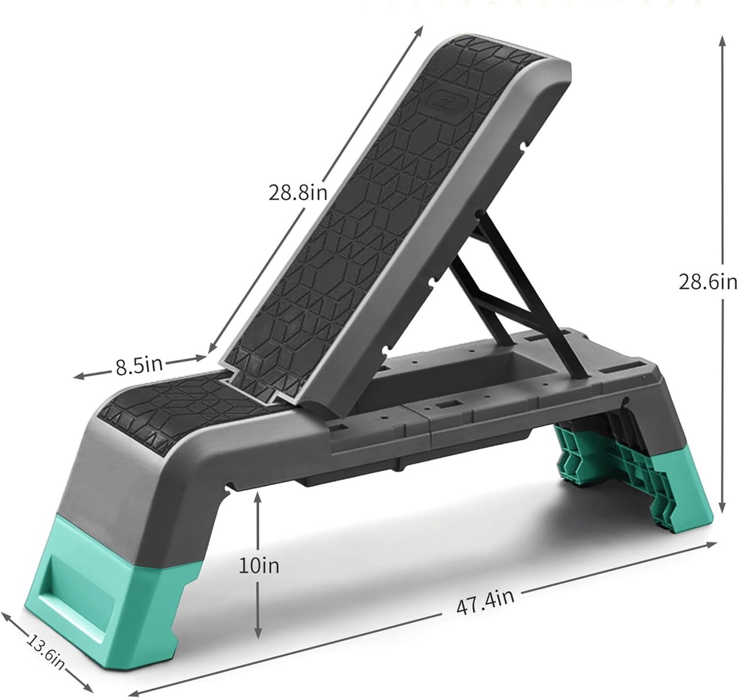 leikefitness Exercise Step Platform, Multifunctional Aerobic Deck with Cord and Adjustable Dumbbell & Weight Bench, Fitness Equipment for Workout Home Gym - Image 2