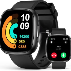 Smart Watches, 1.72″ Smartwatch for Men Women (Answer/Make Call), Fitness Tracker with 100+ Sport Modes, IP68 Waterproof, Heart Rate/Sleep/Spo2 Monitor, Activity Tracker for Android iOS
