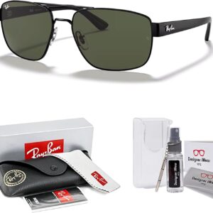 Ray-Ban RB3663 Rectangle Sunglasses for Men +BUNDLE with ACCESSORY EYEWEAR KIT