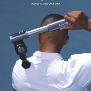 RENPHO Massage Gun with Adjustable Angles and Extension Handle, Handheld Percussion Muscle Massager Deep Tissue with Portable Carry Case for Men Women, Extend 2