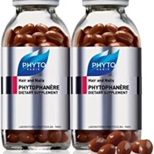 PHYTO Phytophanère 100% Natural Hair Loss Thinning Dietary Supplement, 4-Month Supply,Capsule, 120 Count (Pack of 2)