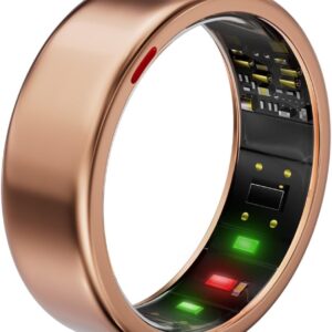 Smart Ring for Women Men- Sleep/Fitness/Stress/Heart Rate Tracker- Menstrual Records – 7 Days Battery Life – Wireless Charging – No APP Subscription – iOS & Android Compatible