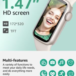 IMFRCHCS Fitness Tracker,Smart Watch with 1.47″ Touch Display,137+Sport Modes Fitness Watch with Heart Rate Sleep Monitor, Step Counter,IP68 Waterproof Activity Trackers for Women Men