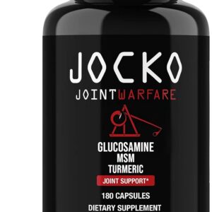 Jocko Fuel Joint Support Supplement – Glucosamine MSM for Joint Pain, Mobility, & Flexibility w/Turmeric & Boswellia (180 Capsules)