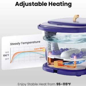 Puboo Electric Foot Bath Massager with Remote, 16 Motorized Massage Balls for Stress Relief, Collapsible Foot Spa Bath Massager with Heat, Pedicure Spa Tub with Temp Control, Purple